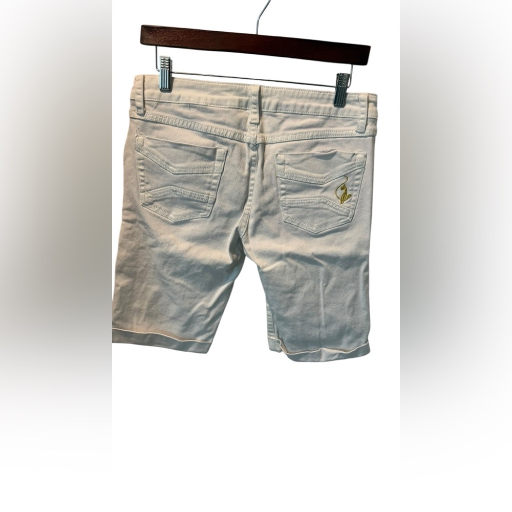 Baby Phat Distressed White Denim Shorts - Picture 4 of 7